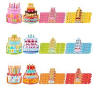 RoundFunny 36 Pack Birthday Party Crowns for Kids Classroom 6 Designs Paper Crowns Classroom Birthday Colorful Hats Adjustable Elastic Band for School VBS Happy Party Supplies Decor