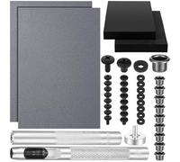 RoundFunny 87 Pcs DIY Holster Kit Include Thermoform Molding Foams Sheet Eyelet Hand Setter Cross Recessed Screw Head Open Slotted Fastener Rubber Washer for Making Knife Sheath (Classic,Grey)
