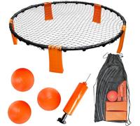 Roundnet Game Set - 3 Balls, Net, Pump & Carry Bag - Outdoor Roundnet Ball Game for Garden Beach & Park - Active Family Game for Kids & Adults - Easy Setup Portable Round Net Game Kit - 95cm Diameter