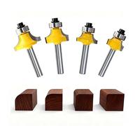 Roundover Beading Router Bit Set, 4Pcs Round Over Edging Router Bits 1/4 Shank Router Bits for Corner Rounding Edge-Forming Industrial Grade, (1/2”, 1/4”, 5/8”, 3/8” Radius)