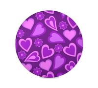Rounds placemats Valentines Day Hearts Purple Flowers Holiday Kids Plastic placemats Waterproof Quilted Reversible placemats placemats Washable Fabric Birthday placemats for Dining Table