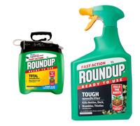 Roundup Fast Action Weedkiller Pump 'N Go Ready To Use Spray, 5 Litre & Tough Weedkiller, Spray, 1 Litre