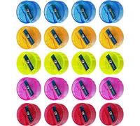Roundy Plastic Pencil Sharpeners, Multicolour, Pack of 20, Single Hole Sharpeners, Party Bag Fillers, School Home Office Use, iZOFAX Black Ball Pen