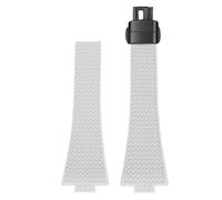 ROUREOX 11/12MM Textured Silicone Watch Strap Men's & Women's Sports Rubber Band Waterproof Deployment Folding Clasp for Tissot PRX Chronograph-White + Black 11MM