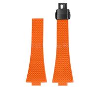 ROUREOX 11/12MM Textured Silicone Watch Strap Men's & Women's Sports Rubber Band Waterproof Deployment Folding Clasp for Tissot PRX Chronograph-Orange + Black 11MM