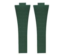 ROUREOX 11/12MM Textured Silicone Watch Strap Men's & Women's Sports Rubber Band Waterproof Deployment Folding Clasp for Tissot PRX Chronograph-Green + No Buckle 12MM