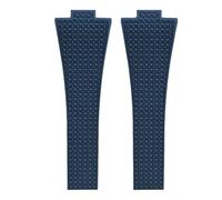 ROUREOX 11/12MM Textured Silicone Watch Strap Men's & Women's Sports Rubber Band Waterproof Deployment Folding Clasp for Tissot PRX Chronograph-Dark Blue + No Buckle 12MM