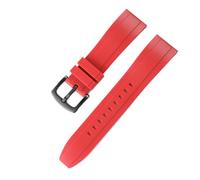 ROUREOX 18/20/22/24/26MM Waterproof Silicone Rubber Watch Strap Straight End Sports Band Breathable Comfortable Unisex for Omega Seamaster/Longines Conquest-Red 20MM