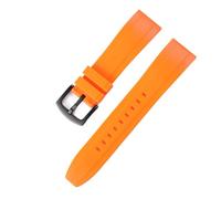 ROUREOX 18/20/22/24/26MM Waterproof Silicone Rubber Watch Strap Straight End Sports Band Breathable Comfortable Unisex for Omega Seamaster/Longines Conquest-Orange 18MM