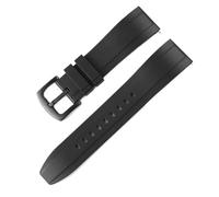 ROUREOX 18/20/22/24/26MM Waterproof Silicone Rubber Watch Strap Straight End Sports Band Breathable Comfortable Unisex for Omega Seamaster/Longines Conquest-Black 22MM