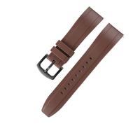 ROUREOX 18/20/22/24/26MM Waterproof Silicone Rubber Watch Strap Straight End Sports Band Breathable Comfortable Unisex for Omega Seamaster/Longines Conquest-Brown 20MM