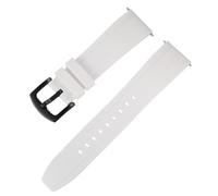 ROUREOX 18/20/22/24/26MM Waterproof Silicone Rubber Watch Strap Straight End Sports Band Breathable Comfortable Unisex for Omega Seamaster/Longines Conquest-White 24MM