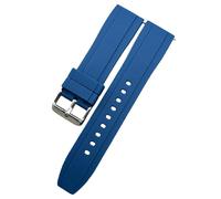 ROUREOX 18/20/22MM Elastic Non-Slip Silicone Watch Band, Durable Sporty Silicone Rubber Strap with Pin Buckle for Seiko/Rolex Submariner-Blue 22MM