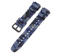 ROUREOX 18mm Camo Silicone Watch Strap Mens Sports Rubber Band Waterproof Replacement Pin Buckle for Casio AQ-S810W/AE-1200/1300/SGW-300/AEQ-110W-2 + Black 18MM