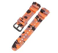 ROUREOX 18mm Camo Silicone Watch Strap Mens Sports Rubber Band Waterproof Replacement Pin Buckle for Casio AQ-S810W/AE-1200/1300/SGW-300/AEQ-110W-7 + Black 18MM