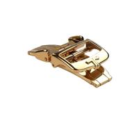 ROUREOX 18mm Deployment Clasp Stainless Steel - Push Button Watch Buckle Silver, Butterfly Strap Fastener - Wristwatch Band Repair Parts for Jaeger-LeCoultre-Golden