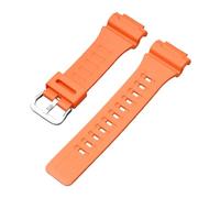 ROUREOX 18mm Mens Silicone Watch Strap Waterproof Rubber Replacement Band Sports Pin Buckle for Casio AQ-S810W/800W/AEQ-110W/SGW-300H/400H/500H-6 + Silver 18MM