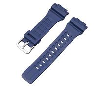 ROUREOX 18mm Mens Silicone Watch Strap Waterproof Rubber Replacement Band Sports Pin Buckle for Casio AQ-S810W/800W/AEQ-110W/SGW-300H/400H/500H-2 + Silver 18MM