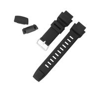 ROUREOX 18mm Notched Silicone Watch Strap 35mm Outer Width Rubber Replacement Band Sports Wristbelt Metal Buckle for CASIO PRO Trek-A2