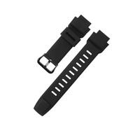 ROUREOX 18mm Notched Silicone Watch Strap 35mm Outer Width Rubber Replacement Band Sports Wristbelt Metal Buckle for CASIO PRO Trek-A3