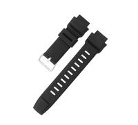 ROUREOX 18mm Notched Silicone Watch Strap 35mm Outer Width Rubber Replacement Band Sports Wristbelt Metal Buckle for CASIO PRO Trek-A1
