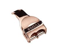 ROUREOX 18mm Shield Deployment Buckle - Brushed Stainless Steel Flip Lock Clasp, Fold Over Fastener - Watch Strap Replacement Parts for Tudor-Rose Gold