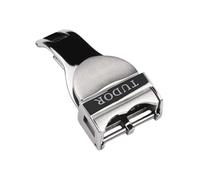 ROUREOX 18mm Shield Deployment Buckle - Brushed Stainless Steel Flip Lock Clasp, Fold Over Fastener - Watch Strap Replacement Parts for Tudor-Silvery