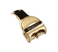 ROUREOX 18mm Shield Deployment Buckle - Brushed Stainless Steel Flip Lock Clasp, Fold Over Fastener - Watch Strap Replacement Parts for Tudor-Golden