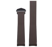 ROUREOX 20/21/22MM Non-Slip Replacement Silicone Band, Sweat-Proof Comfort Silicone Rubber Strap for Tag Heuer Aquaracer 300M/500M/Formula 1-Brown + Black 22MM
