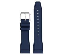 ROUREOX 20/21/22mm Soft Silicone Watch Replacement Strap, Multi-Colour with Metal Buckle, Waterproof Sweatproof for IWC Pilot's/Portugieser Le Petit Prince-Dark Blue 22MM