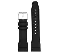 ROUREOX 20/21/22mm Soft Silicone Watch Replacement Strap, Multi-Colour with Metal Buckle, Waterproof Sweatproof for IWC Pilot's/Portugieser Le Petit Prince-Black 22MM