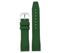 ROUREOX 20/21/22mm Soft Silicone Watch Replacement Strap, Multi-Colour with Metal Buckle, Waterproof Sweatproof for IWC Pilot's/Portugieser Le Petit Prince-Green 20MM