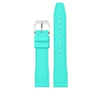ROUREOX 20/21/22mm Soft Silicone Watch Replacement Strap, Multi-Colour with Metal Buckle, Waterproof Sweatproof for IWC Pilot's/Portugieser Le Petit Prince-Light Blue 20MM