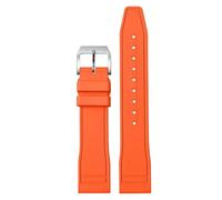 ROUREOX 20/21/22mm Soft Silicone Watch Replacement Strap, Multi-Colour with Metal Buckle, Waterproof Sweatproof for IWC Pilot's/Portugieser Le Petit Prince-Orange 21MM