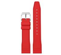 ROUREOX 20/21/22mm Soft Silicone Watch Replacement Strap, Multi-Colour with Metal Buckle, Waterproof Sweatproof for IWC Pilot's/Portugieser Le Petit Prince-Red 20MM