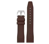 ROUREOX 20/21/22mm Soft Silicone Watch Replacement Strap, Multi-Colour with Metal Buckle, Waterproof Sweatproof for IWC Pilot's/Portugieser Le Petit Prince-Brown 20MM