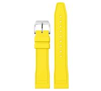 ROUREOX 20/21/22mm Soft Silicone Watch Replacement Strap, Multi-Colour with Metal Buckle, Waterproof Sweatproof for IWC Pilot's/Portugieser Le Petit Prince-Yellow 21MM