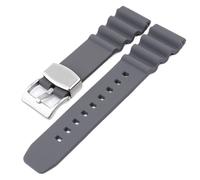 ROUREOX 20/22mm Men's Silicone Watch Strap Waterproof Rubber Replacement Sports Band for Seiko Prospex SRPD55K1/SPB323J1/SRP777K2/SBDC081/SBBN043-Grey + Silver 22MM