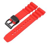 ROUREOX 20/22mm Men's Silicone Watch Strap Waterproof Rubber Replacement Sports Band for Seiko Prospex SRPD55K1/SPB323J1/SRP777K2/SBDC081/SBBN043-Red + Black 22MM