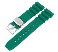 ROUREOX 20/22mm Men's Silicone Watch Strap Waterproof Rubber Replacement Sports Band for Seiko Prospex SRPD55K1/SPB323J1/SRP777K2/SBDC081/SBBN043-Green + Silver 20MM