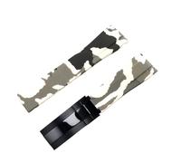 ROUREOX 20mm Anti Sweat Silicone Replacement Strap with Metal Buckle for Rolex Daytona GMT-Master II-White+Black Buckle