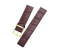 ROUREOX 20mm Elegant Watch Strap Collection Mixed Textures Quality Replacement Watchbands with Pin Clasp for CK K2G211 K2Y236-Brown Gold 20mm