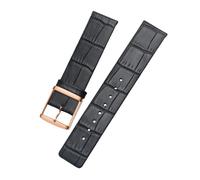 ROUREOX 20mm Elegant Watch Strap Collection Mixed Textures Quality Replacement Watchbands with Pin Clasp for CK K2G211 K2Y236-Black Rose Gold 20mm
