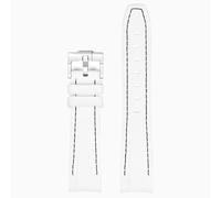 ROUREOX 20Mm Men's Curved End Rubber Watch Strap, Eco-Friendly Replacement Silicone Rubber Band for Omega x Swatch MoonSwatch/Rolex Submariner-White + Black 20MM
