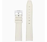 ROUREOX 20Mm Men's Curved End Rubber Watch Strap, Eco-Friendly Replacement Silicone Rubber Band for Omega x Swatch MoonSwatch/Rolex Submariner-Beige + White 20MM