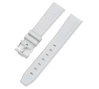 ROUREOX 20Mm Men's Curved End Rubber Watch Strap, Eco-Friendly Replacement Silicone Rubber Band for Omega x Swatch MoonSwatch/Rolex Submariner-Light Gray + White 20MM