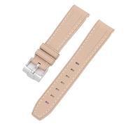 ROUREOX 20Mm Men's Curved End Rubber Watch Strap, Eco-Friendly Replacement Silicone Rubber Band for Omega x Swatch MoonSwatch/Rolex Submariner-Khaki + White 20MM