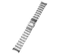 ROUREOX 20MM Men's Metal Replacement Watch Band, Stainless Steel Curved End Wristwatch Strap-Silver 20MM for Omega De Ville 424