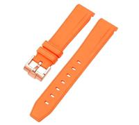 ROUREOX 20Mm Replacement Soft Silicone Rubber Strap, Pin Buckle Colorful Silicone Watch Band for Omega x Swatch MoonSwatch Collection-Orange Rose Gold 20MM