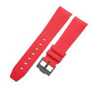 ROUREOX 20Mm Replacement Soft Silicone Rubber Strap, Pin Buckle Colorful Silicone Watch Band for Omega x Swatch MoonSwatch Collection-Red Black 20MM